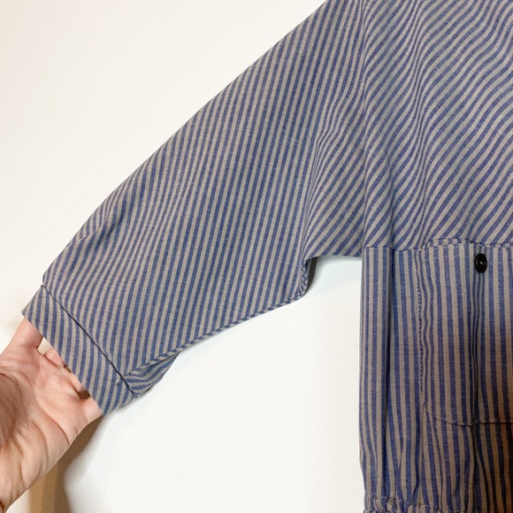 Vintage Ilse M 70s Midi Flared Striped Dress Size 8 - Picture 3 of 8